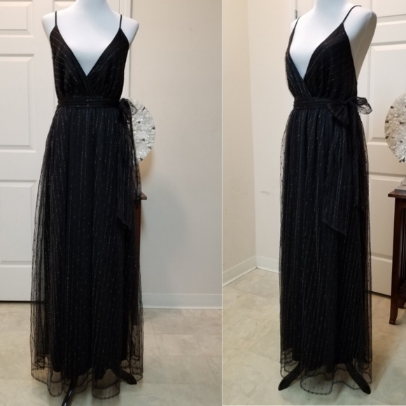 ποΈβ¬οΈπHOST PICKπ TOV Los Angeles Sexy Black Metallic Maxi Dress - Picture 2 of 8